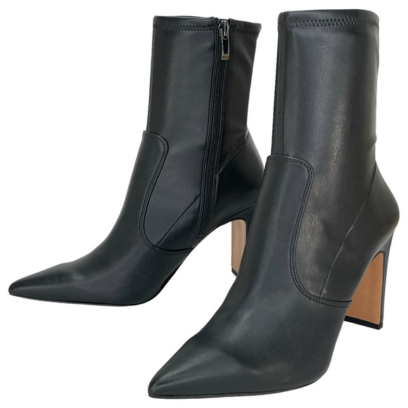 Franco Sarto Avana Black Faux Leather Womens Sock Ankle Boots Size 8.5M - Picture 11 of 13